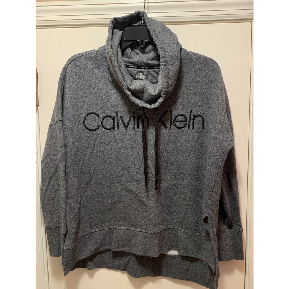 Calvin Klein Women's Mock Neck Sweatshirt Grey Size M